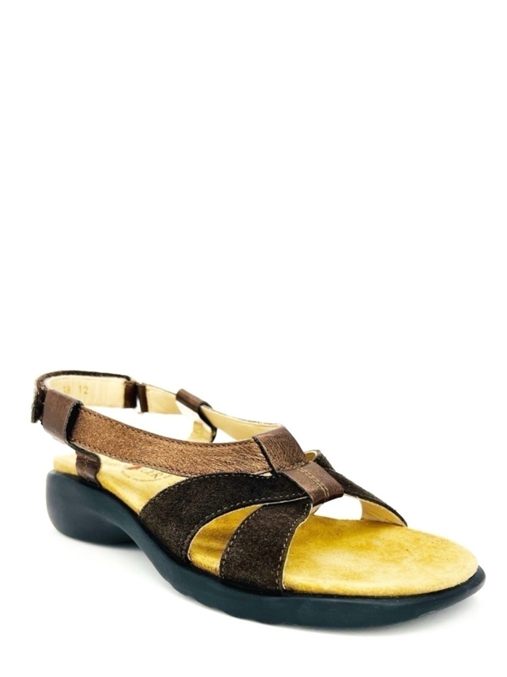 Haflinger Sandals Women’s Euro Size 38 = US 7 Brown Suede Patent Leather EUC